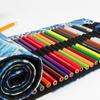 12/24/36/48/72 Holes Holder Roll Up Canvas Storage Pouch Makeup Wrap Pencil Bag Pen Curtain Case