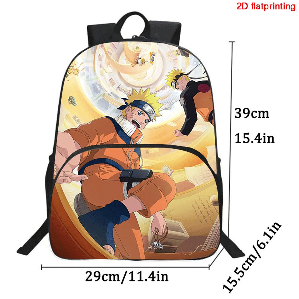 Детский рюкзак-мультфильм Аниме NARUTO, с регулируемым плечевым ремнем и передним карманом, легкий и прочный, для мальчиков и девочек в возрасте 6-10 лет