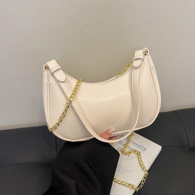 2025 new trendy women's bags, armpit bags, high-value foreign shoulder bags, fashionable and casual portable contrasting color crescent bags