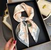 Square scarf scarf, headscarf, women's 71 printing imitation silk sunscreen scarf, silk scarf Lily spring and summer versatile sunscreen versatile