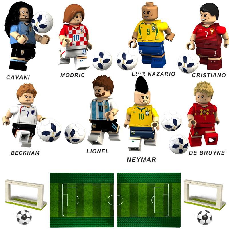 Футболист Звезда Строительный Блок Злодей Футбольное Поле Сцена Игрушка Pyp