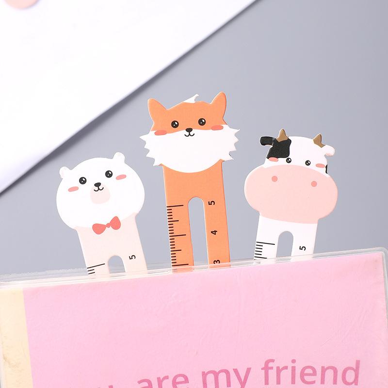 Cute Animal Bookmarks Paper Ruler for Kids Birthday Party Favor Classroom Prize Back To School Stationery Children Gift