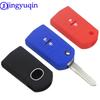 Jingyuqin Remote 2 Buttons Folding Flid Car Key Cover Case For Mazda 2 3 5 6 8 CX 5 CX-5 CX-7 CX-9 MX-5 ATENZA Axela Silicone