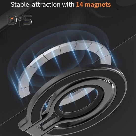 Подставка для телефона, складное алюминиевое кольцо-держатель с магнитами N52, беспроводная зарядка, вращение на 360 градусов, подставка для телефона, поддержка MagSafe