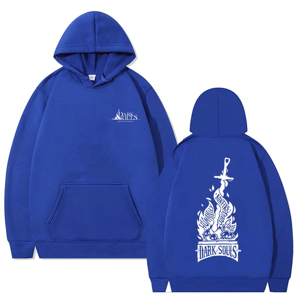 Худи с двусторонним принтом Dark Souls для мужчин и женщин, модная готическая рок толстовка с капюшоном, мужские повседневные худи