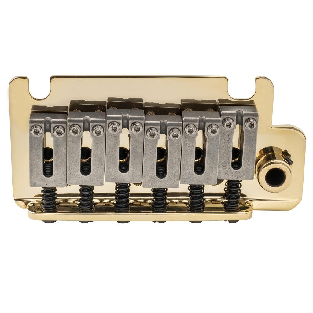 Musiclily Pro Tremolo Support Tremolo Bridge with Steel Saddles for American Strat Electric Gold 10.5mm Unit, Two-Point Guitars,