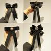 Мода Черный Мемориальный Черный Лента Бант Брошь Полиэстер Винтаж Воротник Готовый Галстук Клип Декор Выреза Булавка Женщины