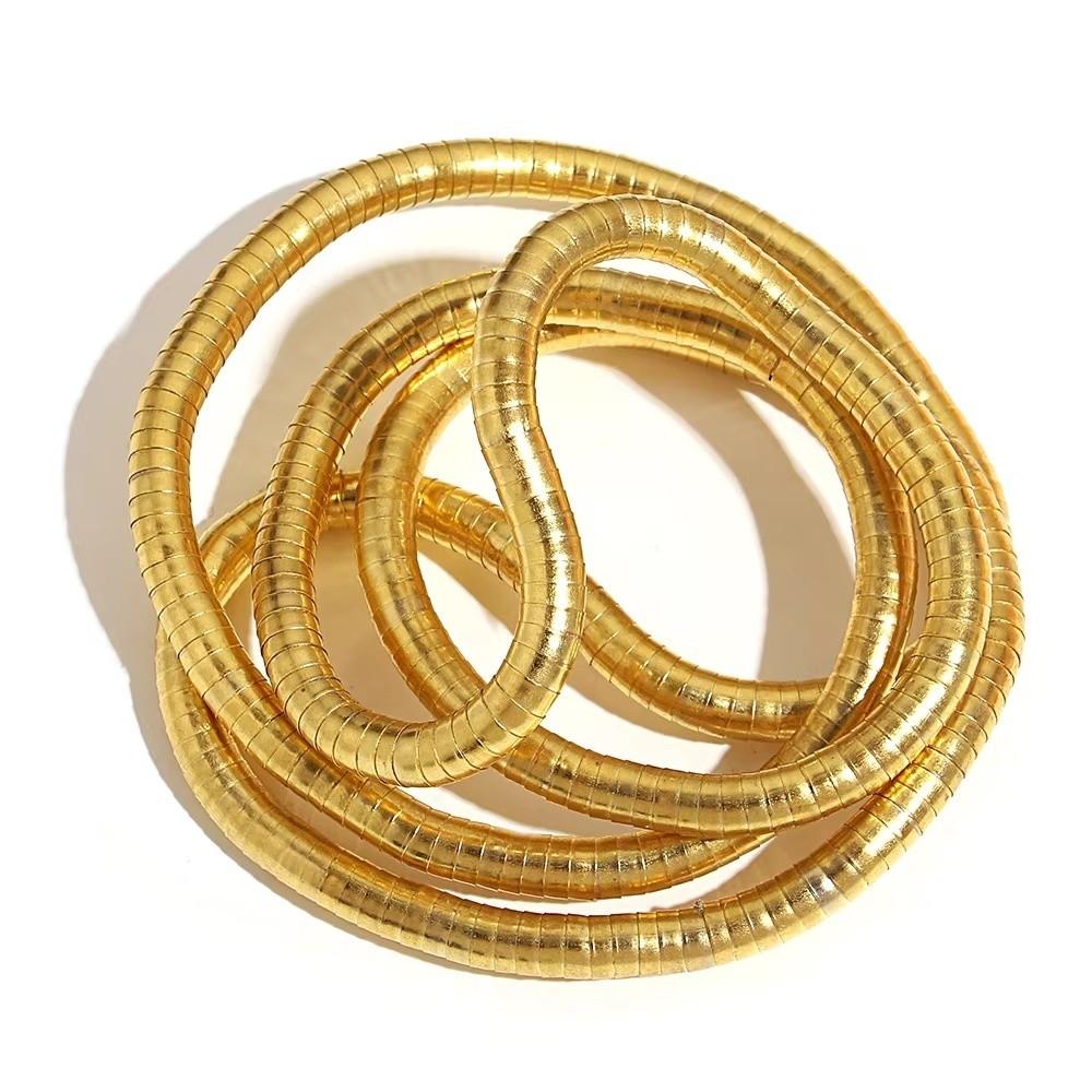 Metal Iron Twistable Collar Necklace Multi-layered Freely Wrapped Necklace Fashion