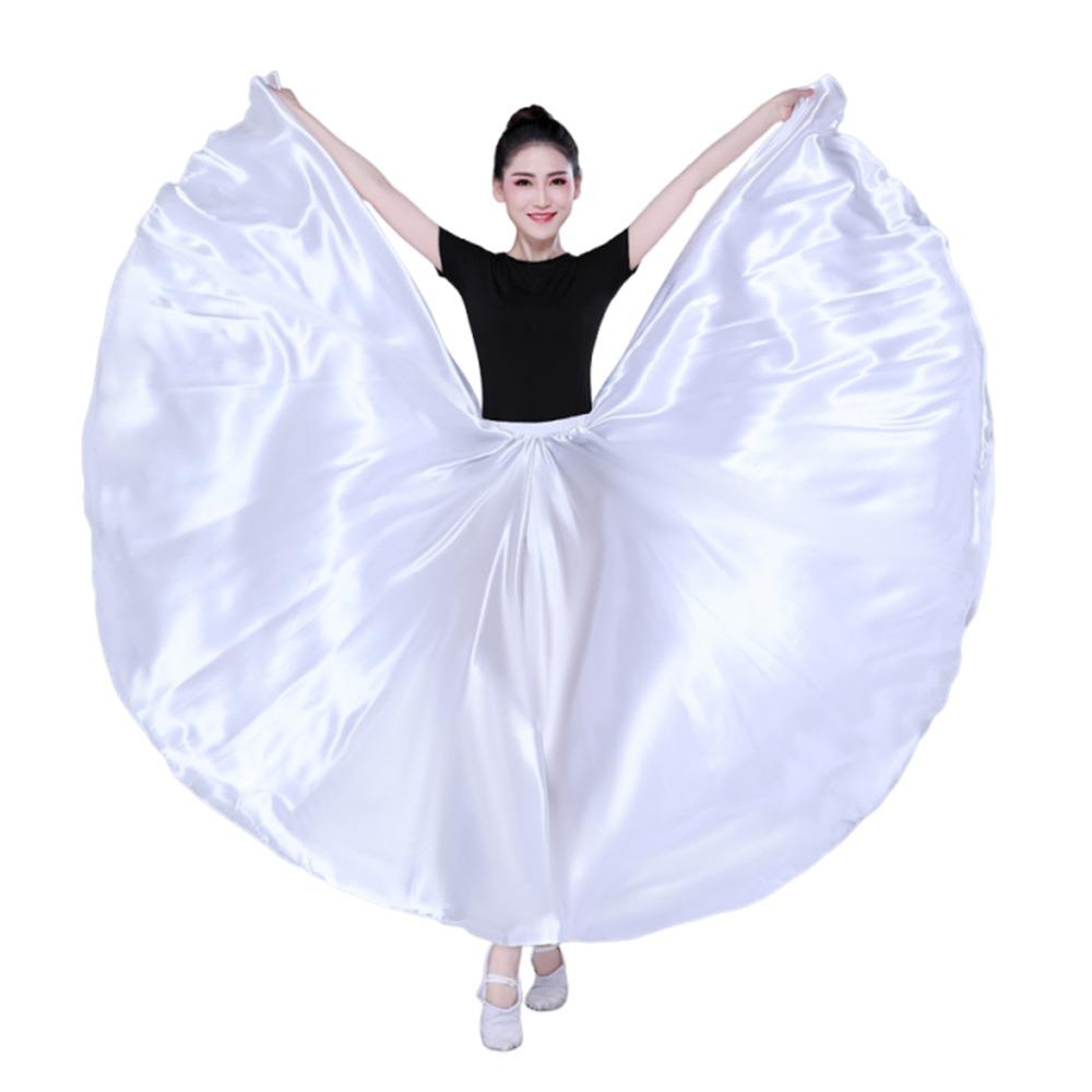 Fashion Smooth Gypsy Women Skirt Carnival Polyester Belly Dance Dress Ballroom Dance Big Swing Paso Doble Dance Dress Women