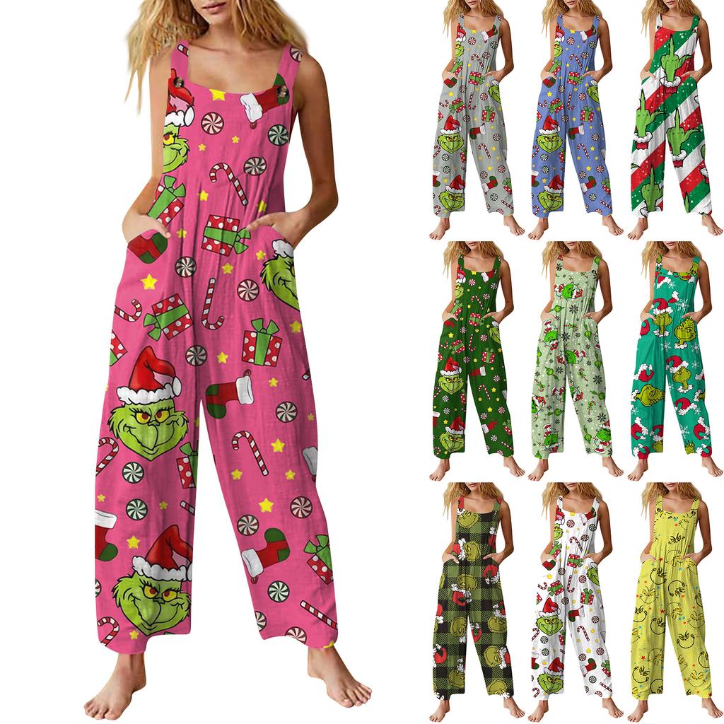 Womens Casual Overalls Jumpsuits Adjustable Straps Sleeveless Summer Cute Comfy Rompers With Pocket