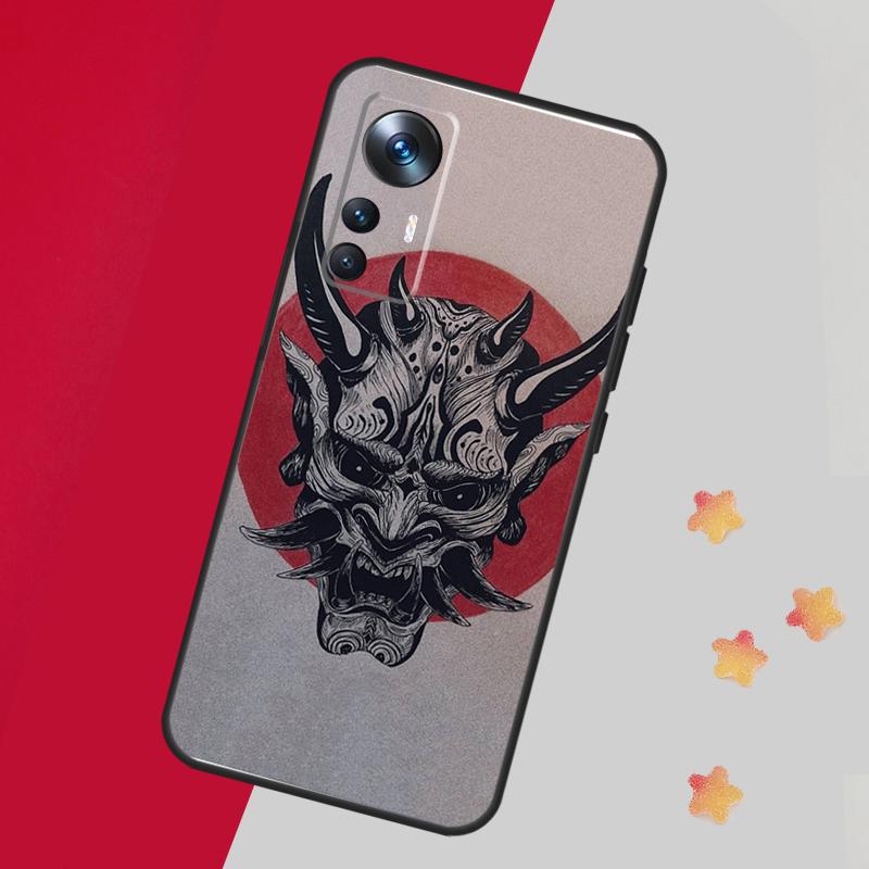 Японская маска демона Они Ханья для POCO X5 X3 Pro M5 M5s F4 X4 F3 F5 Чехол для Xiaomi 13 13T Pro 12 Lite 12X 11T 12T 14 Pro