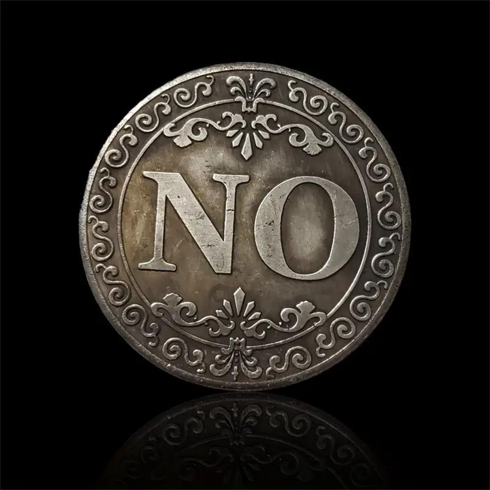 Монета для принятия решений «да или нет», винтажный стиль, двухсторонняя счастливая монета, коллекционная ретро-копия для домашнего декора, уникальный металлический подарок