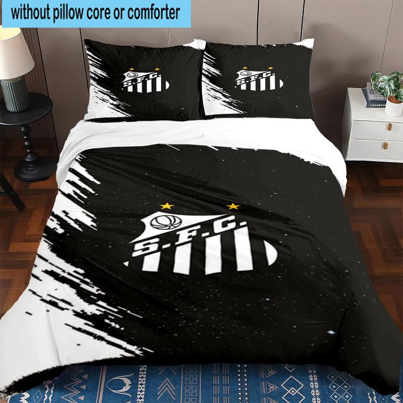 3pcs Powerful Football Crest Design Printed Bedding Set Duvet Cover Closure Includes 1 Duvet Cover & 2 Pillowcases Bedding Sets Home Decor Gifts