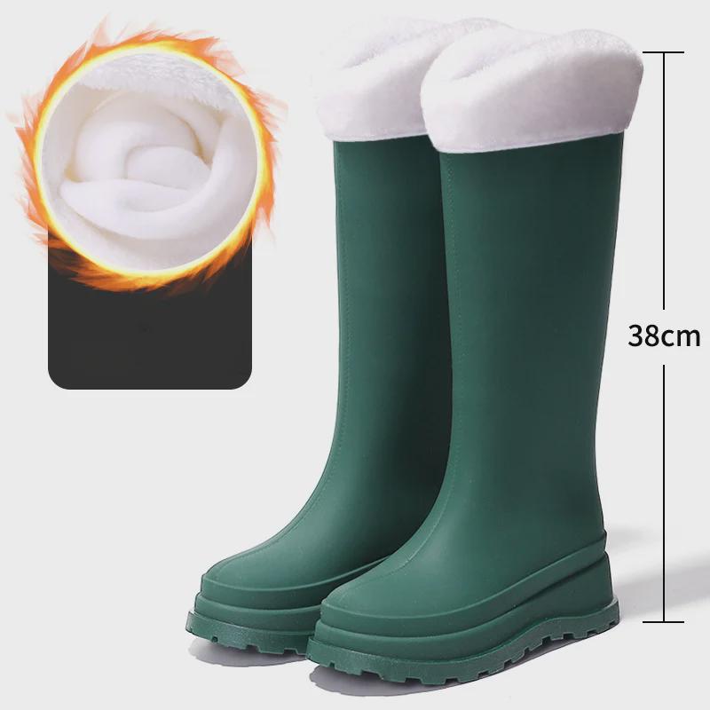 Женские водонепроницаемые высокие резиновые сапоги в японском стиле 2025 года: Модный, нескользящий, готовый к использованию на открытом воздухе, с плоским дном