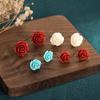 Creative Small Acrylic Rose Stud Earrings For Women