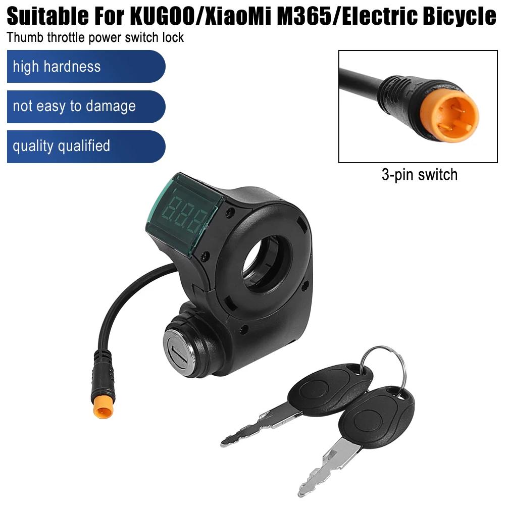 Электровелосипед Lignition Lock Key Thumb Throttle для KUGOO M4 XiaoMi M365 Вольтметр Цифровой Дисплей Напряжение Переключатель 3Pin Электрический Самокат