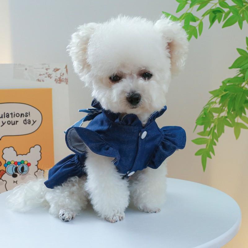 Pet Circle Одежда для собак и кошек Джинсовая юбка с бабочкой Повседневное платье Маленькие средние большие собаки кошки