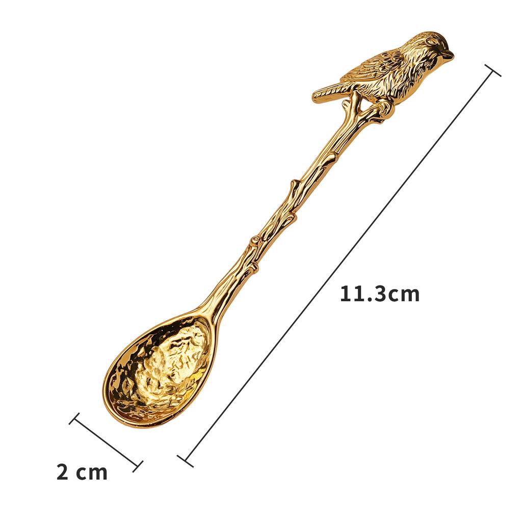 Retro Metal Coffee Spoon Dragonfly Branches Leaves Shape Ice Cream Cake Dessert Milk Mixing Spoon Kitchen Gadgets Tableware