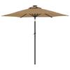 Vidaxl Parasol Ogrodowy Led, Stalowy Słupek, Taupe, 225X225X212 Cm