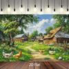 2D Фон для Фотосессии Портрет Курицы на Ферме