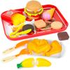 Play House Set Toy Kitchen Set Children Educational Toy DIY Food Fruit Hamburger Pretend Play Cutting Play Assembling Ingredients Children Handmade