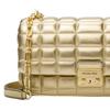 Michael Kors Tribeca Tribeca Металлическая стеганая кожаная сумка через плечо большая женская светло-золотистая