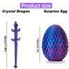1 шт., 3D-печатные яйца дракона с драконом внутри, игрушки-непоседы для взрослых, 3D-печатный шарнирный дракон, гибкие гибкие хрустальные игрушки-драконы