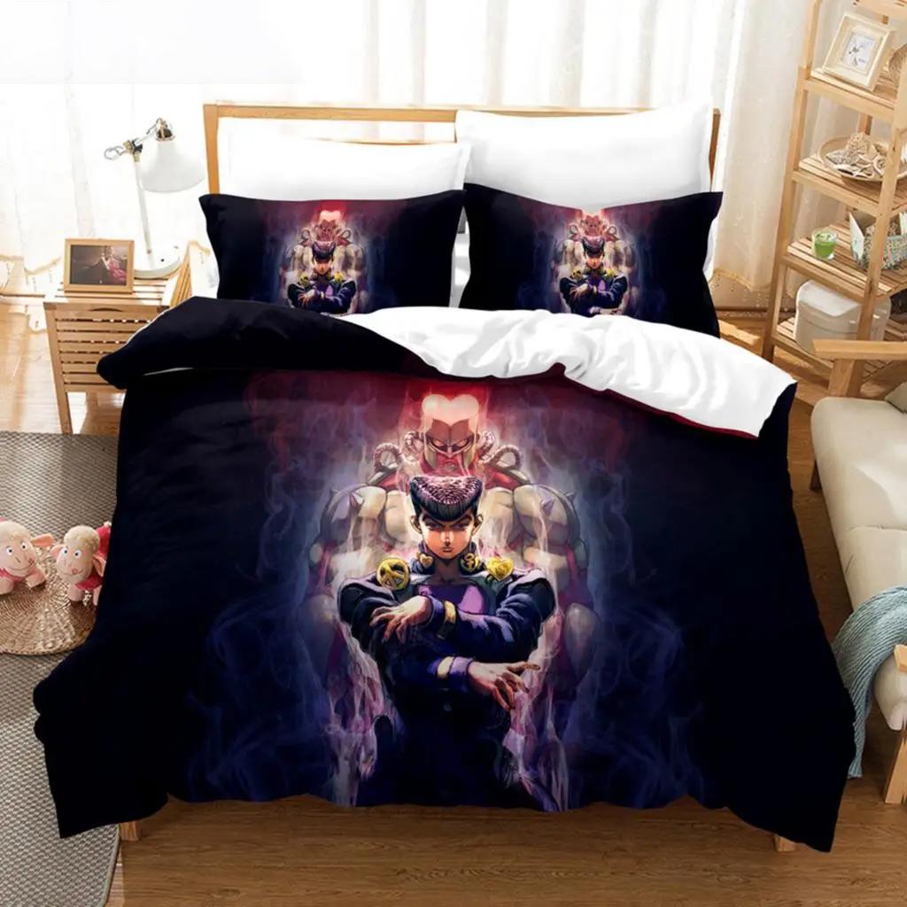 Аниме JoJo Bizarre Adventure Jotaro Kujo Комплект постельного белья для мальчиков и девочек Twin Queen Size Пододеяльник Наволочка Кровать для детей и взрослых