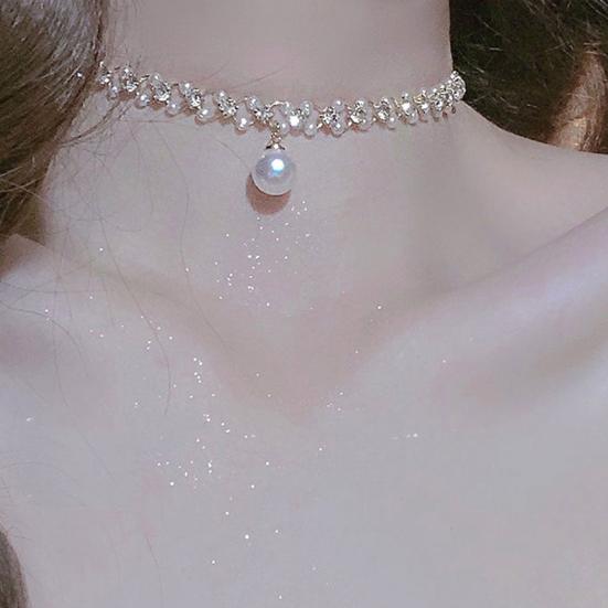 Женское колье-колье из искусственного жемчуга, короткие регулируемые удлиненные, роскошные полированные женские украшения на шею, ювелирные изделия, женский кулон для выпускного вечера