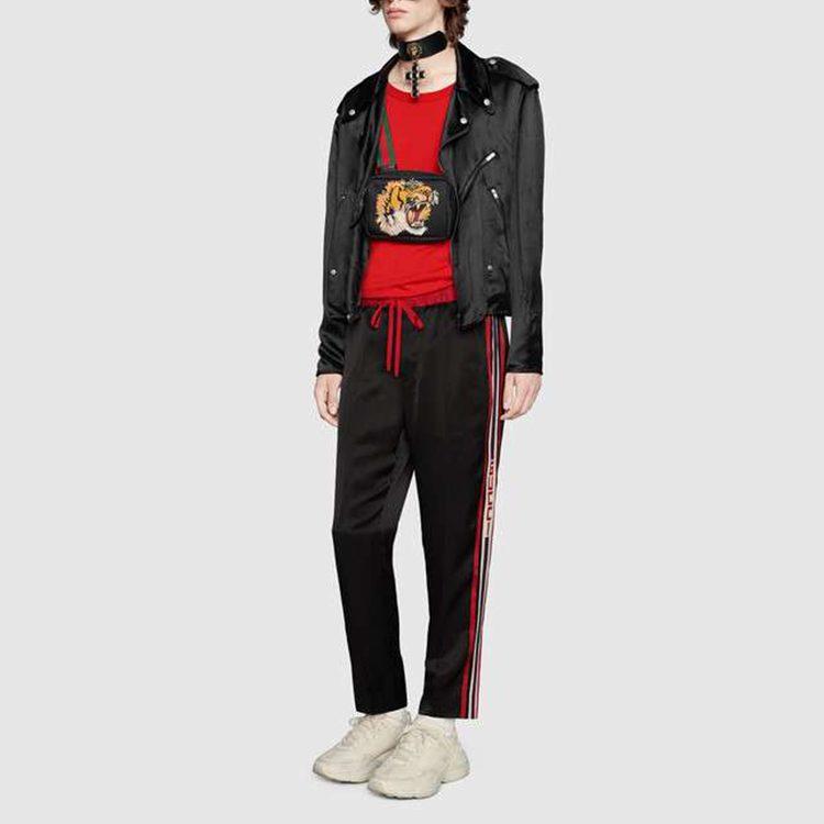 Gucci Мужские вязаные брюки-джоггеры Черные Умеренный прямой крой 522935-Z739C-1159