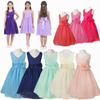 Kids Big Girl Asymmetric Ruffles Flower Girl Dresses Outdoor Wedding Bridesmaid Chiffon Dress