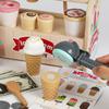 Wooden Pretend Kids Ice Cream Shop Playset With Natural Finish For Birthday Gift