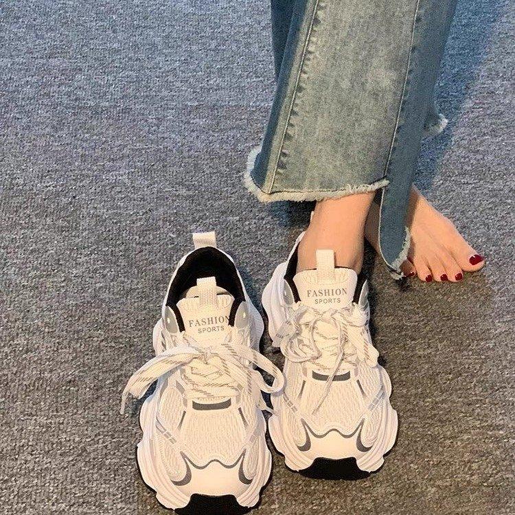 Fried Street Shows Feet, туфли для папы на маленькой платформе, женские, летние, 2024 г., новые, универсальные, увеличивающие рост, повседневные кроссовки Muffin