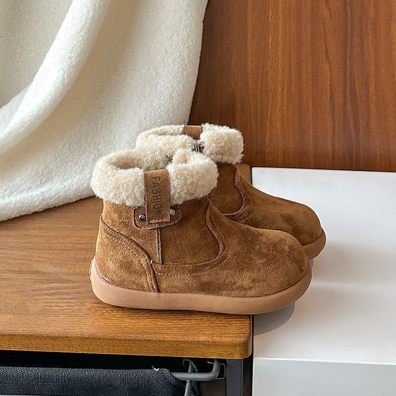 Warm Cotton Camel Snow Boots for Babies and Girls - Winter 2025 Edition with Extra Velvet Lining