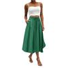 Women's Skirt Bohemian Skirt Solid Color Casual Skirt With Pockets