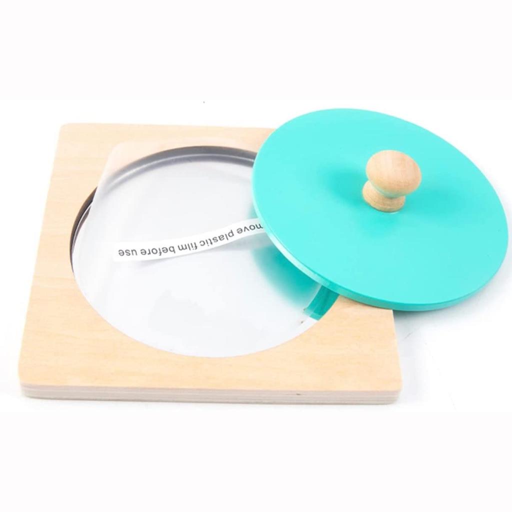 Напольное зеркало для животика, игрушки Монтессори для малышей 0-12 месяцев, сенсорное развитие новорожденного малыша, деревянная головоломка с ручкой пикабу, лучшая идея подарка