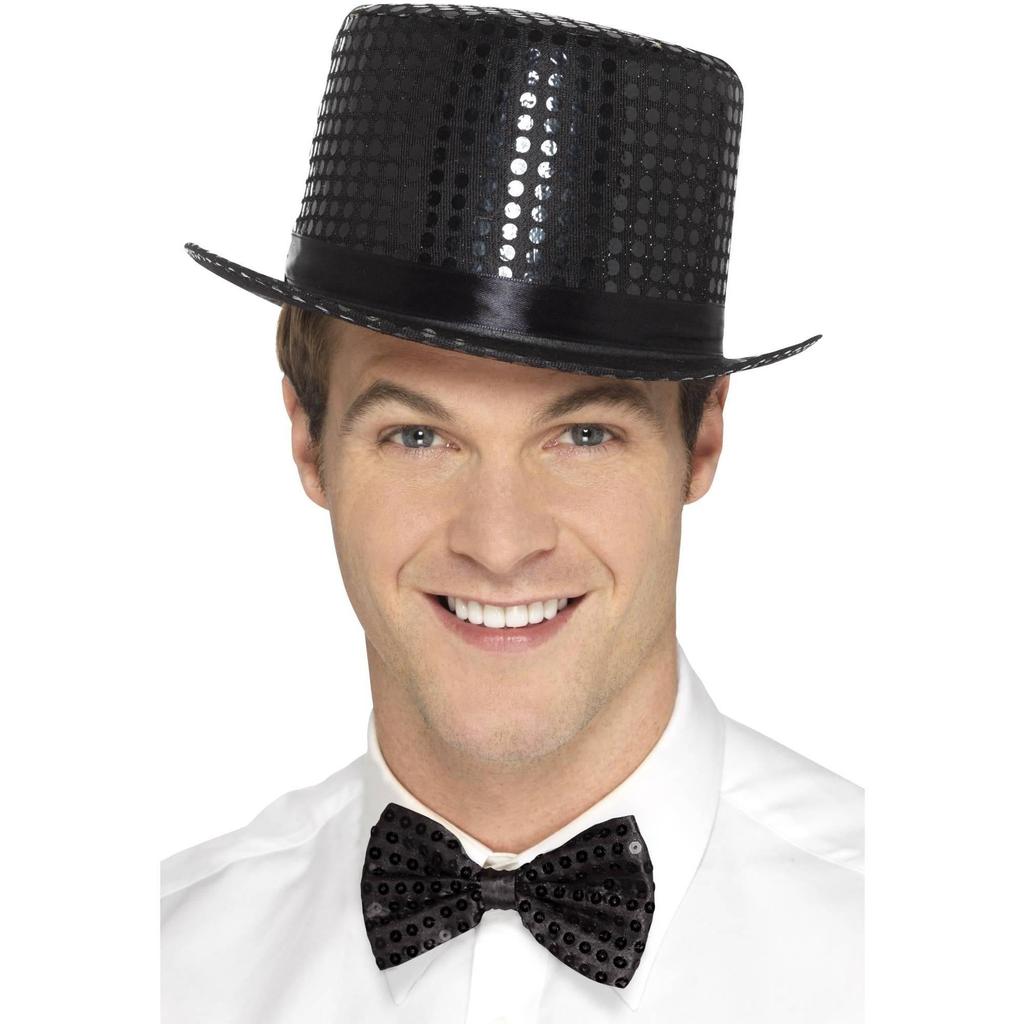 Smiffys Unisex Adult Sequin Top Hat