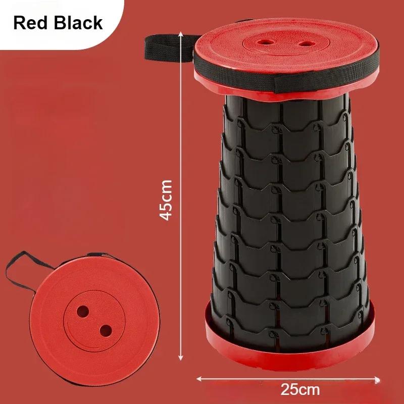 Popular lightweight portable plastic folding telescopic chair - adjustable height compact stool, perfect for fishing and camping