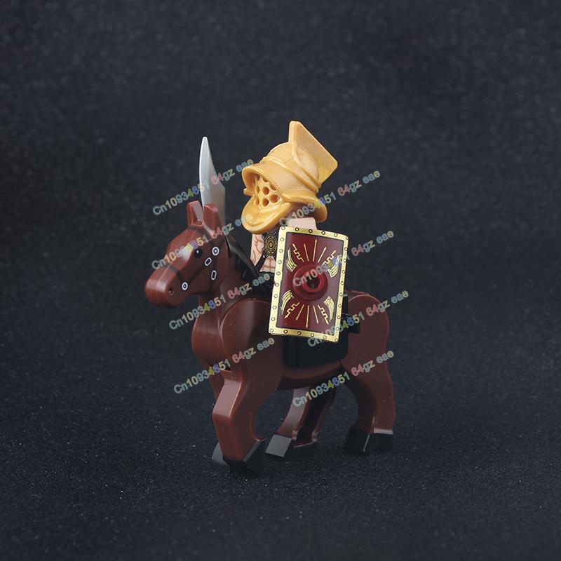 Фигурки Средневековья Рыцари Боевой конь Тяжелая кавалерия Воины Боевой конь Строительные блоки Кирпичики Игрушки Для детей подарок