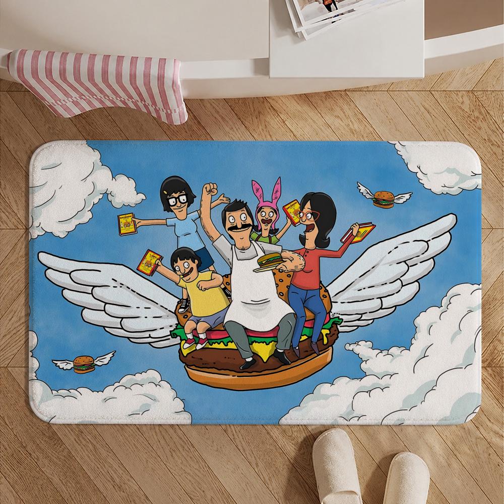 Animation-Bob's BurgersS Floor Mat Soft Non-Slip Bath Mat, Bedside Carpet, Absorbent Doormat for Home