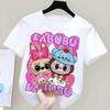 Funny Boy Girls Tshirt LABUBU Cute 3D Print Short Sleeve T-Shirt Kids T Shirts