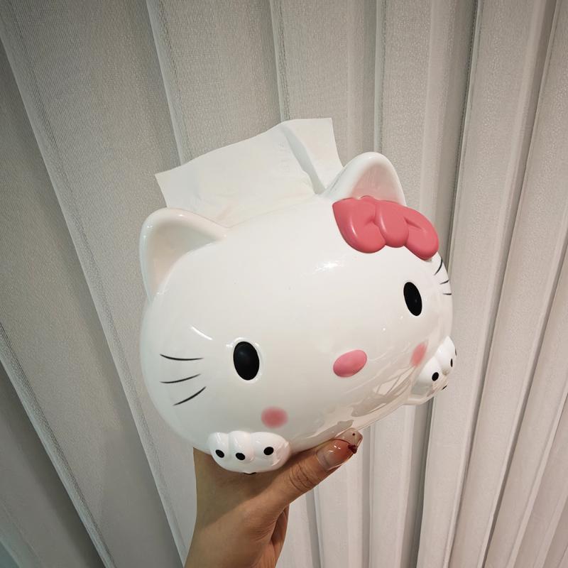 Sanrio Хелло Китти Мультяшная Милая Коробка для салфеток Креативная Кавайная Декор для гостиной, столовой, спальни Коробка для туалетной бумаги в машину Подарок