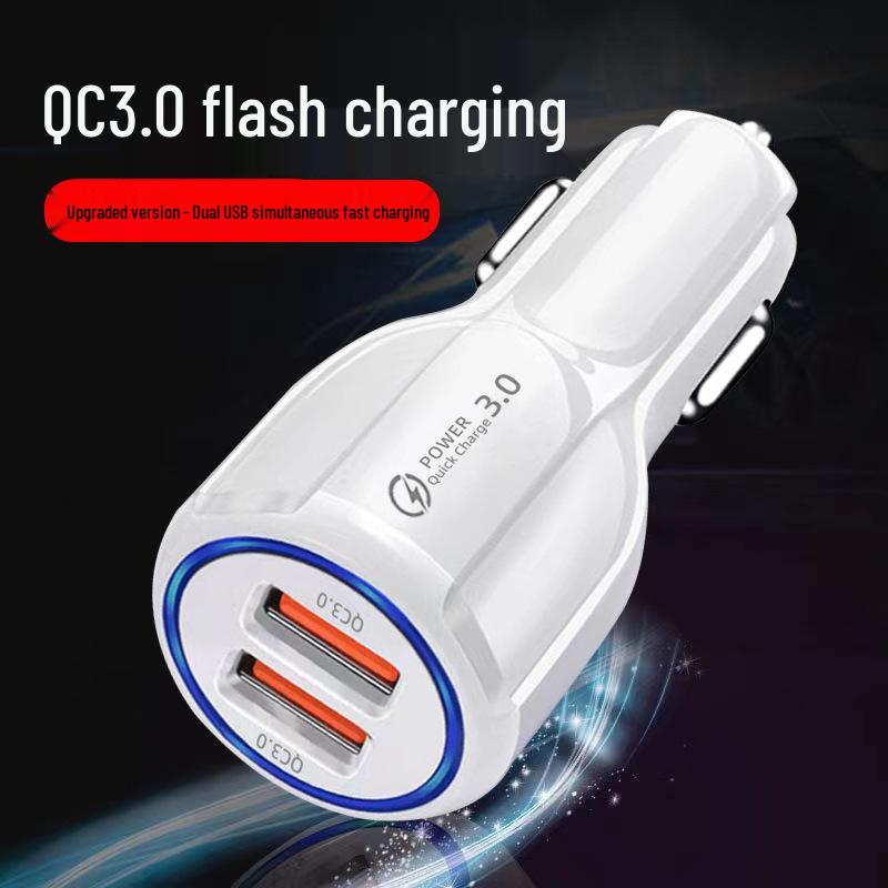 Dual USB QC3.0 Car Charger for Samsung & Huawei - Fast Charging On-Board Adapter