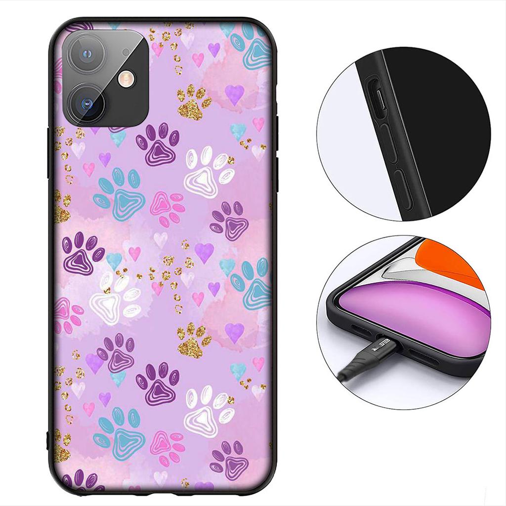 Cute Dog Cartoon Paw Cat Protective Cover for Apple iPhone 12 13 Mini XS 11 Pro Max 7 8 Plus XR SE 2022 SE3 + 8+ Phone Case