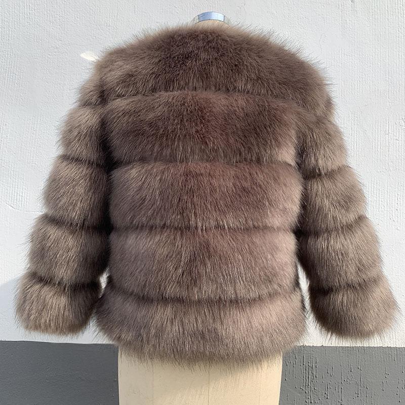 Мех искусственный мех лисы сращивание шуба женская зимняя новая имитация мода теплая искусственная шуба