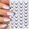 Nail Art Sticker, Simple French Color Smile Line Gradual Change Adhesive Nail Sticker