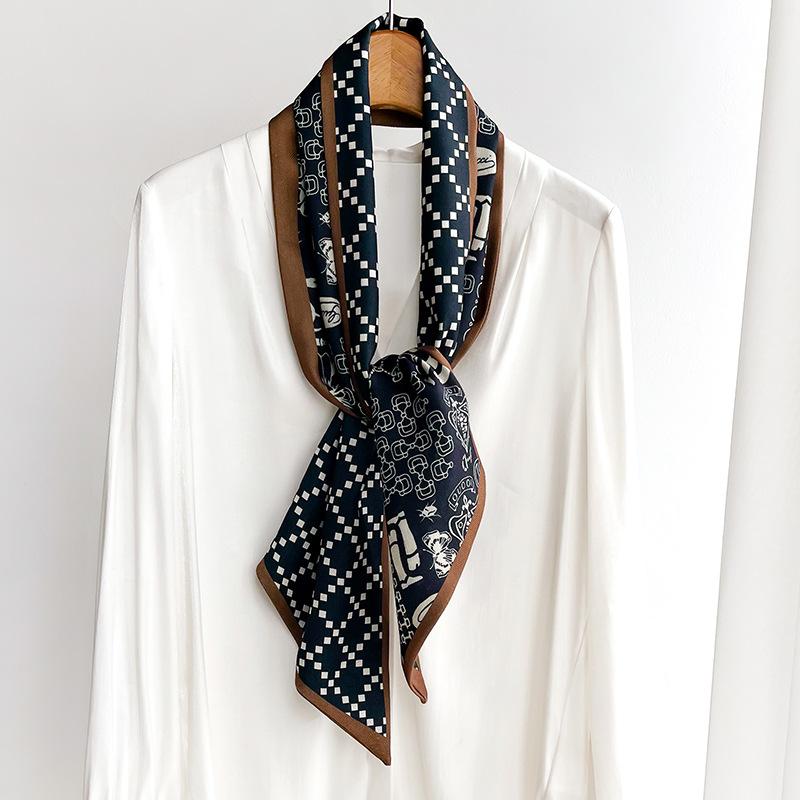 Korean Geometric Fashion Strip Scarf Scarf Scarf Stylish Versatile Multifunctional Headscarf Spring Autumn Summer New Style Women
