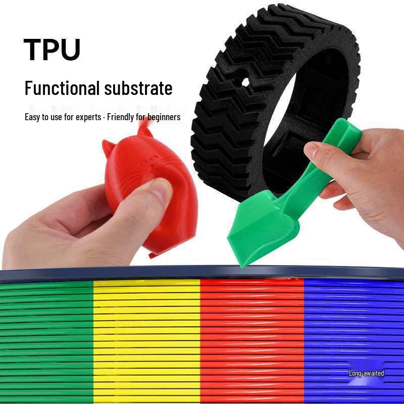 1KG TPU 3D Printing Filament, 1.75mm, Soft & Elastic for FDM Printers