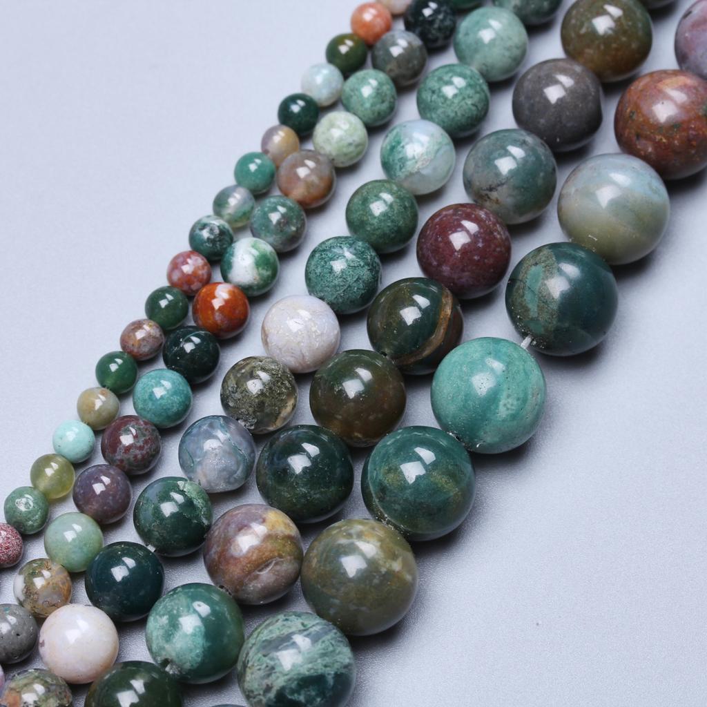 15-40 шт. 4-12 мм индийский агат натуральный камень круглые бусины DIY ожерелье серьги аксессуары для изготовления ювелирных изделий