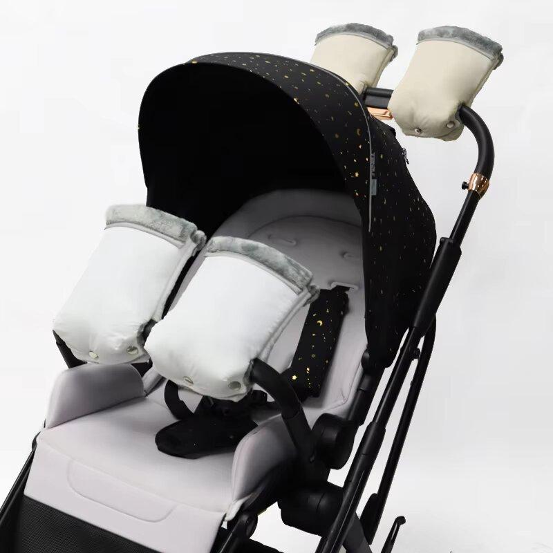 Детская коляска Рукавицы на ручку Зимние рукавицы на ручку Ветрозащитные Утепленные Теплые перчатки Уличные рукавицы на ручку детской коляски Чехол для рук